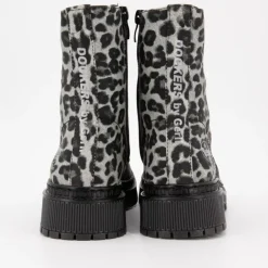 DOCKERS BY GERLI Bottines track à poils imprimé léopard à lacets Femme GRIS