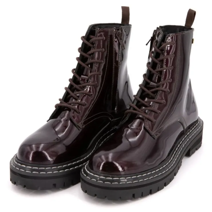 LES TROPEZIENNES PAR M.BELARBI Bottines vernis cuir Reine Femme BORDEAUX Sale