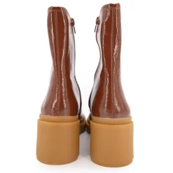 LES TROPEZIENNES PAR M.BELARBI Bottines vernis Delizia talons crantés Femme MARRON CLAIR Best