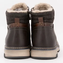 TOM TAILOR Bottines zippées intérieur moutonné à lacets semelle écru Homme MARRON