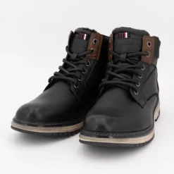 TOM TAILOR Bottines zippées intérieur moutonné à lacets semelle écru Homme NOIR Best