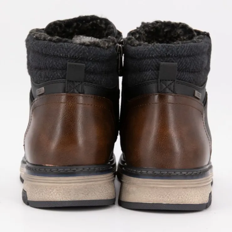 TOM TAILOR Bottines zippées intérieur moutonné à lacets semelle écru Homme NOIR Best