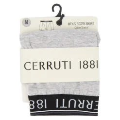 CERRUTI Boxer conton doux stretch Homme GRIS New