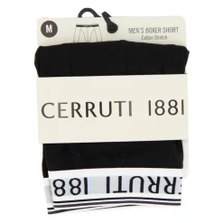 CERRUTI Boxer conton doux stretch Homme NOIR Discount
