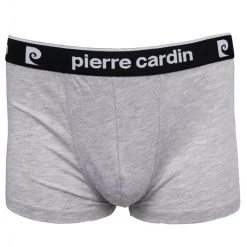 PIERRE CARDIN Boxer coton doux avec élastique noir Homme GRIS CLAIR Online