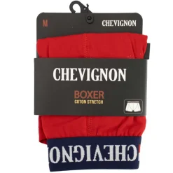 CHEVIGNON Boxer coton stretch ceinture rayée Rodrigo Homme ROUGE Discount
