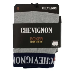 CHEVIGNON Boxer coton stretch ceinture rayée Rodrigo Homme GRIS CLAIR Discount