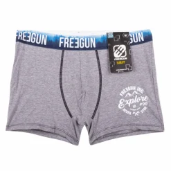 FREEGUN Boxer doux coton avec élastique à motif forêt Homme GRIS Sale