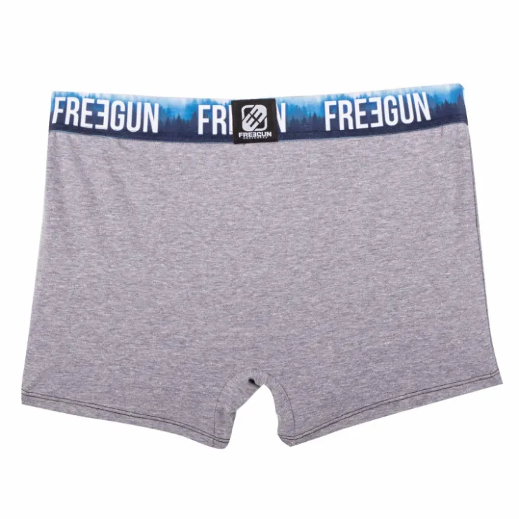 FREEGUN Boxer doux coton avec élastique à motif forêt Homme GRIS Sale