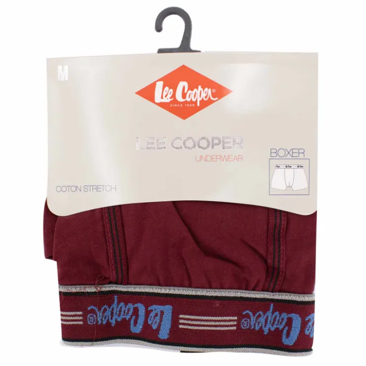 LEE COOPER Boxer en coton Homme BORDEAUX Hot