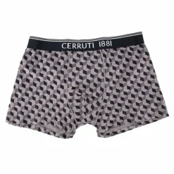 CERRUTI Boxer imprimé graphique coton stretch Homme GRIS Sale