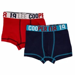 LEE COOPER Boxer lot x2 coton doux stretch Enfant BLEU FONCE Outlet