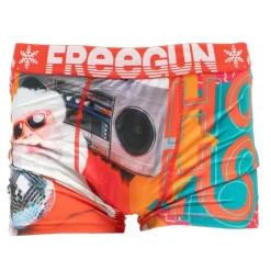 FREEGUN Boxer Père Noël microfibre HO HO HO avec coffret canette Homme MULTICOLORE New