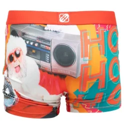 FREEGUN Boxer Père Noël microfibre HO HO HO avec coffret canette Homme MULTICOLORE New