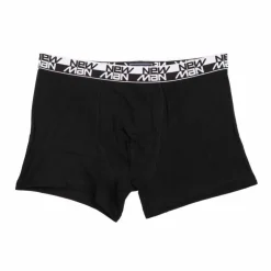 NEW MAN Boxer stretch coton logo sur l'élastique Homme NOIR New