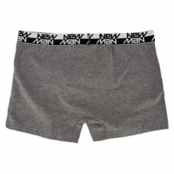 NEW MAN Boxer stretch coton logo sur l'élastique Homme GRIS Discount