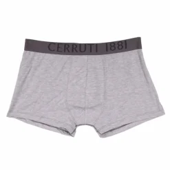 CERRUTI Boxer uni bande élastique logo coton mélangé stretch Homme GRIS Outlet