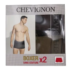 CHEVIGNON Boxer x2 sans couture stretch tom Homme KAKI Discount