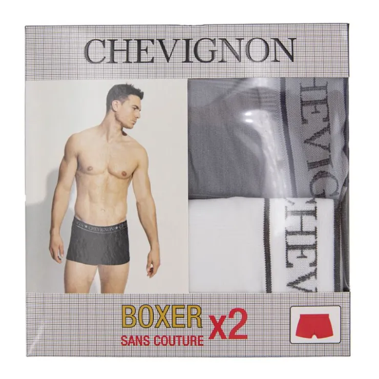 CHEVIGNON Boxer x2 sans couture stretch tom Homme GRIS Hot