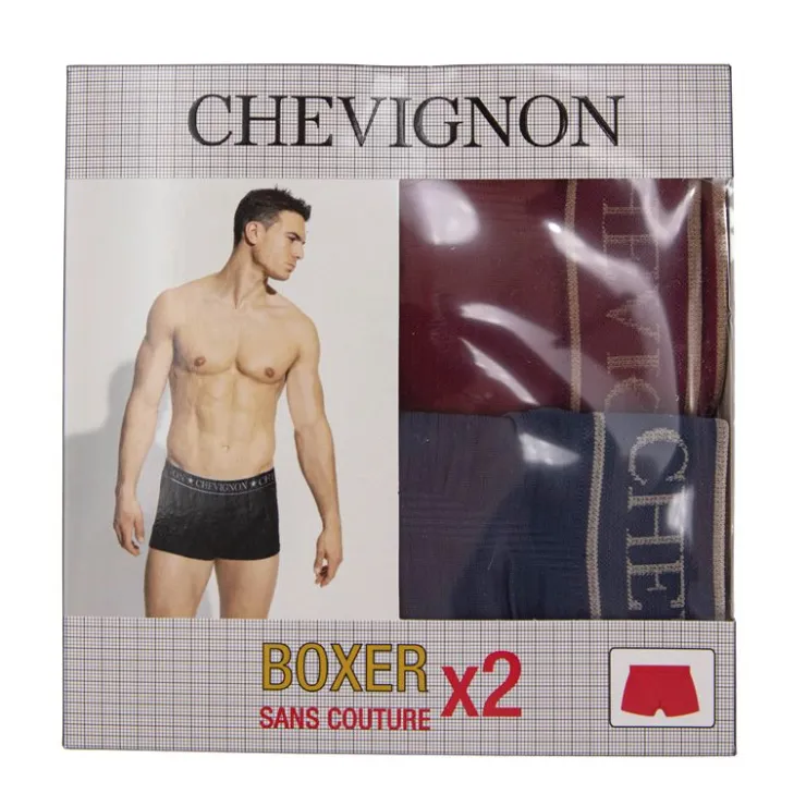 CHEVIGNON Boxer x2 sans couture stretch tom Homme BORDEAUX Outlet