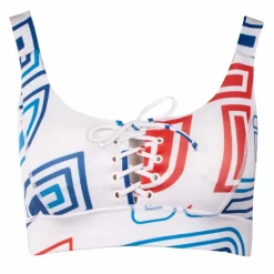 GUESS Brassiere avec lacet imprimé graphique Femme BLANC ECRU Best