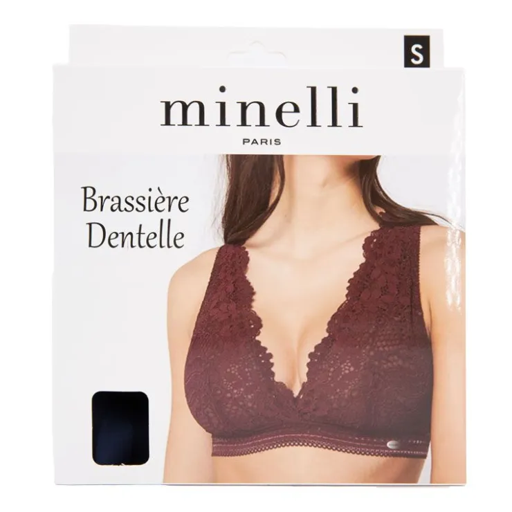 MINELLI Brassiere dentelle nima Femme BLEU FONCE Clearance