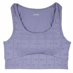 GUESS Brassiere texturée col rond Femme BLEU Hot