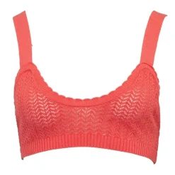 ANTIK BATIK Brassière shaggy crochet à bretelles col rond Femme ROUGE New