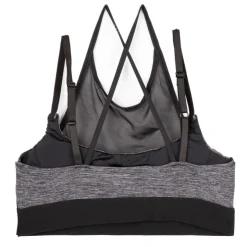 GIRL & CO Brassière sport mèche devant double bretelle Femme GRIS Outlet