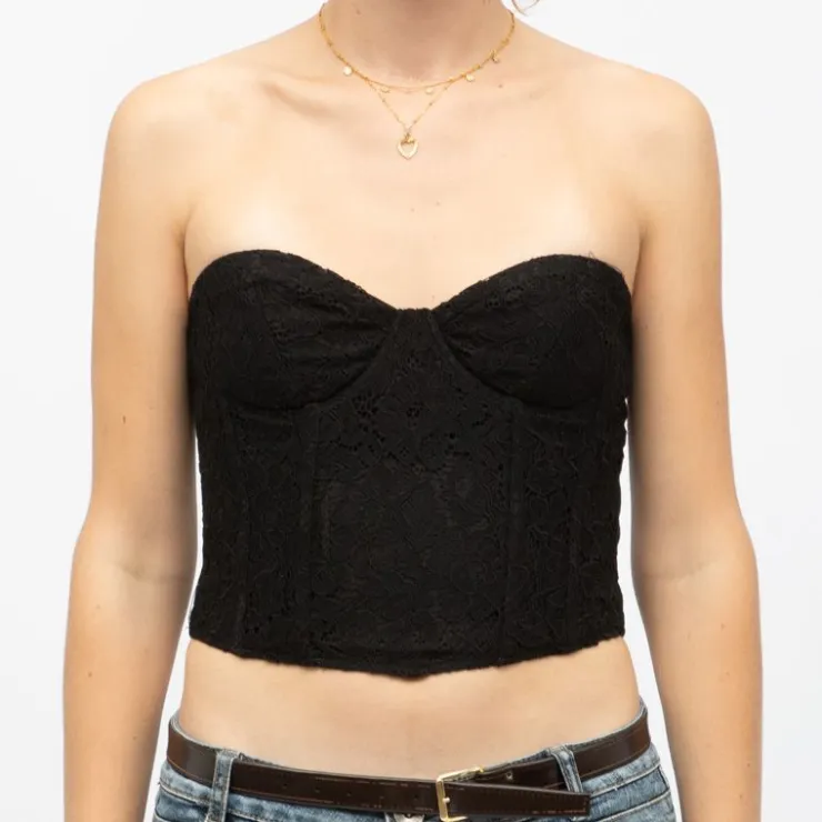 LA PETITE ETOILE Bustier à dentelle tully Femme NOIR