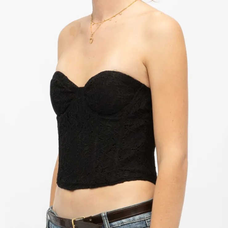 LA PETITE ETOILE Bustier à dentelle tully Femme NOIR