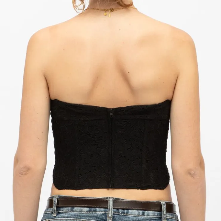 LA PETITE ETOILE Bustier à dentelle tully Femme NOIR