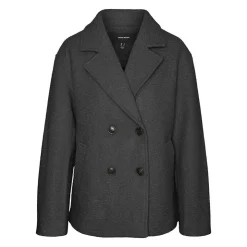 VERO MODA Caban Elite bella doux avec col à revers Femme GRIS FONCE