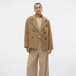 VERO MODA Caban Elite bella doux avec col à revers Femme MARRON CLAIR Sale