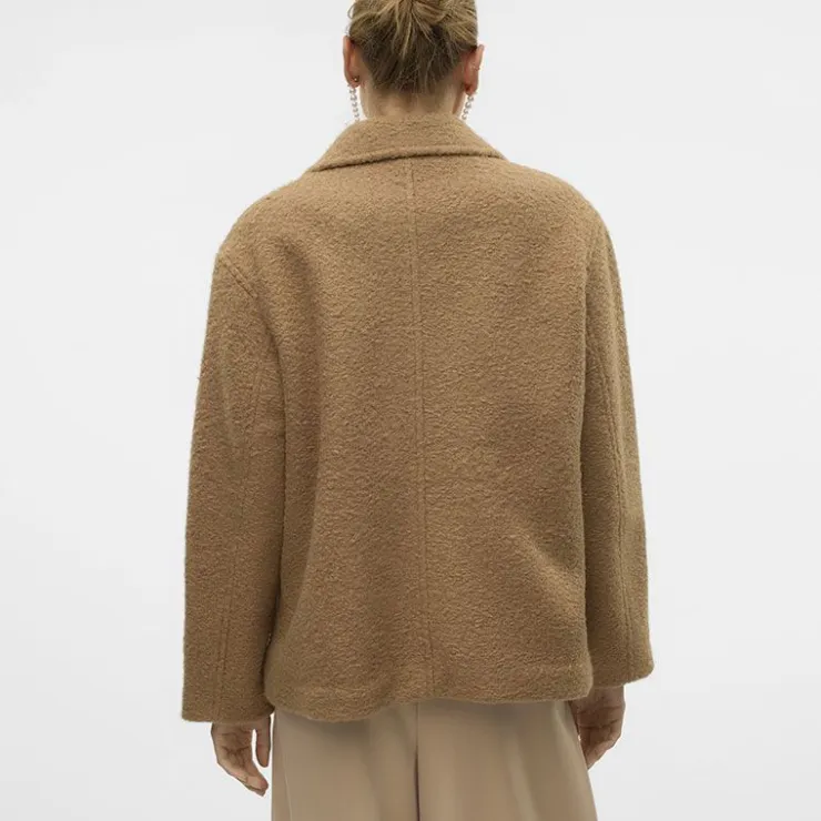 VERO MODA Caban Elite bella doux avec col à revers Femme MARRON CLAIR Sale