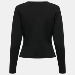 JDY Cardigan maille fine col rond prime life boutons dorés Femme NOIR Best