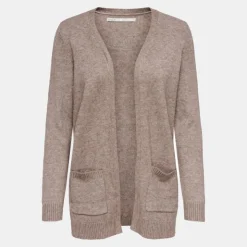 ONLY Cardigan maille lesly avec poches col V Femme BEIGE New