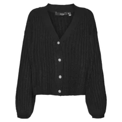 VERO MODA Cardigan Melya boutons en bijoux col v Femme NOIR Online