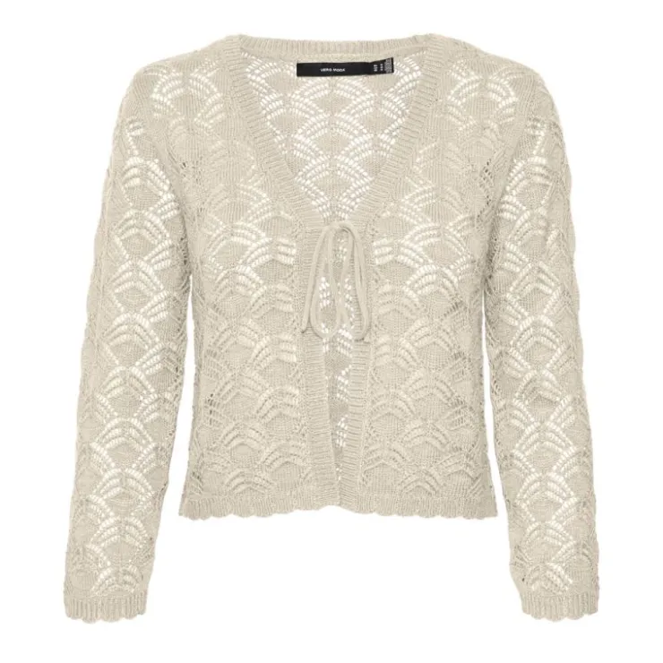 VERO MODA Cardigan Verena birch brodé à nouer Femme BLANC ECRU Hot