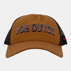 VON DUTCH Casquette baseball fermeture snapback stud Femme MARRON Outlet