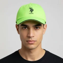 US POLO Casquette coton tissu logo brodé avec liseré Eliot Mixte VERT Best