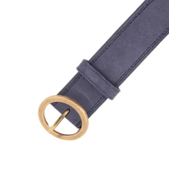 DOCKERS Ceinture cuir de vache daim boucle doré cercle Femme BLEU PETROLE Online