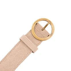 DOCKERS Ceinture cuir de vache daim boucle doré cercle Femme BEIGE Outlet