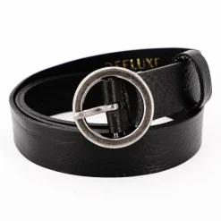 DEELUXE 74 Ceinture cuir grainé Candice boucle argenté Femme NOIR Online