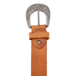 CHIKY BOOM Ceinture cuir moyenne largeur Homme MARRON CLAIR