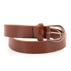 DOCKERS Ceinture tout cuir boucle argentée Femme MARRON Discount