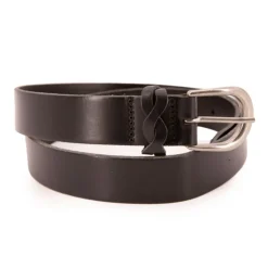 DOCKERS Ceinture tout cuir boucle argentée Femme NOIR New