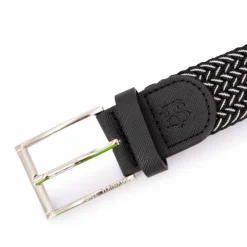 BILL TORNADE Ceinture tressée bouclé argenté Homme NOIR Discount