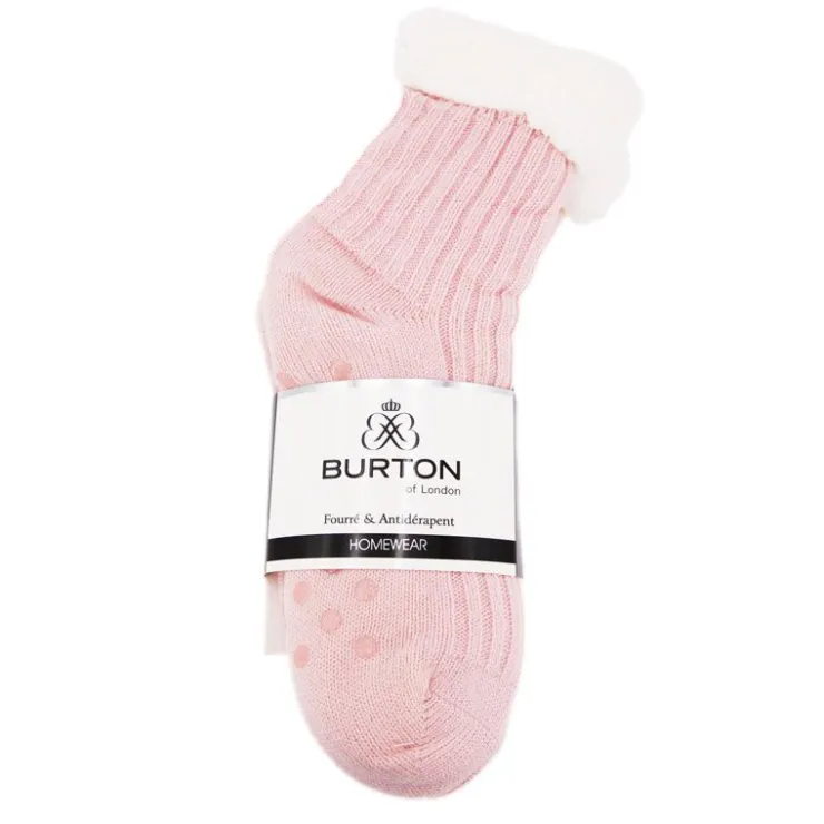 BURTON OF LONDON Chaussette Fourrée Antidérapante Diara 36/38 - 39/41 Femme ROSE Best