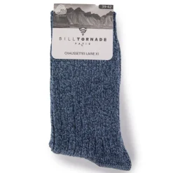 BILL TORNADE Chaussette laine Homme BLEU PETROLE Hot